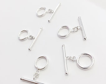 Sterling Silver Toggle Clasps: 925 Silver Jewelry Closures, Bracelet & Necklace Findings