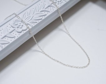 925 Sterling Silver Rolo Chain 18 Inches Made in Italy Silver Necklace Belcher Chain Thin Fine 1 mm Ships From Canada Wholesale Jewellery