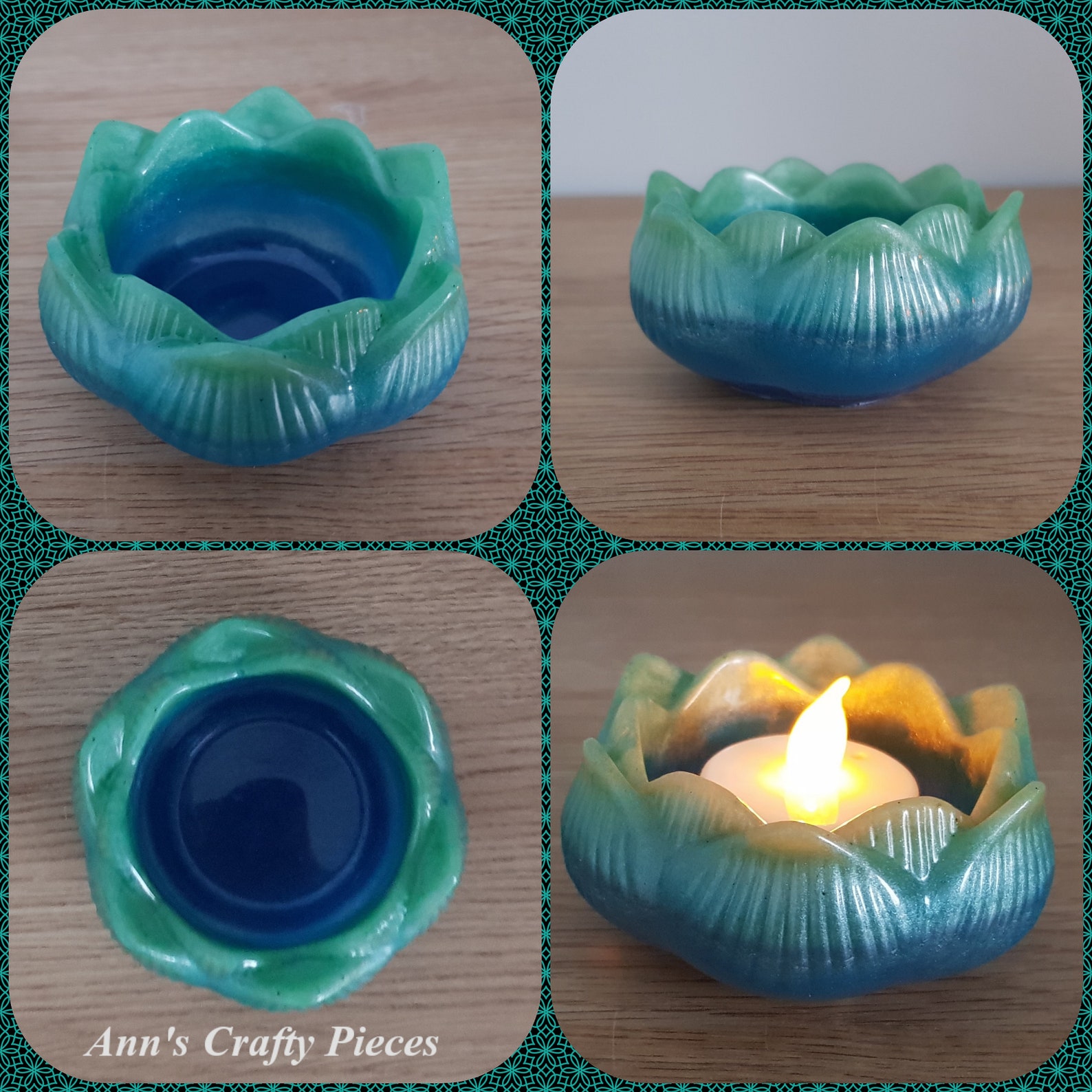 Resin Tealight Holder. Floral Tealight Holder. Etsy