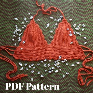 Crop Top Häkelmuster - 70s Häkeltop Muster - Neckholder Häkelmuster - Häkel-BH - PDF Pattern - Luna Häkeltop Muster