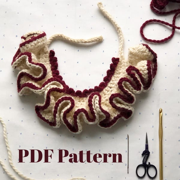 Victorian Crochet Collar Pattern: Easy Ruffle Design (PDF Pattern