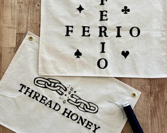 Benutzerdefiniertes Canvas Banner, handbesticktes Leinwandschild, benutzerdefiniertes Schild für das Heimgeschäft, kleines Biz-Ladenschild, Ereignisschild, Wandteppich, Wandkunst