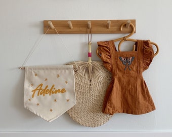 Large Custom Fabric Name Banner Tapestry | Canvas Banner | Baby Personalized Banner