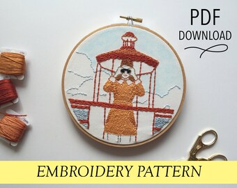Suzy Bischof in Moonrise Kingdom // Wes Anderson // 6" Embroidery Hoopart PDF Pattern
