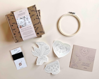 Stick & Stitch Handstickerei Kit | Gestickte Kleidung DIY Patterns | Stickerei Nadelspitze Designs | Handgemachtes Geschenk