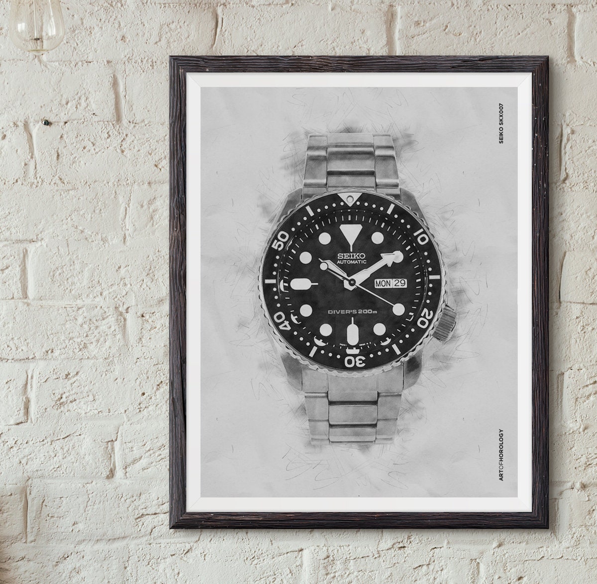 A3 Seiko SKX007 Sketch Drawing Print - Etsy Israel