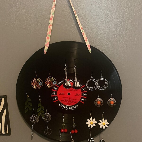 Vinyl Record Earring Holder Etsy