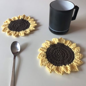 Crochet Sunflower Coaster