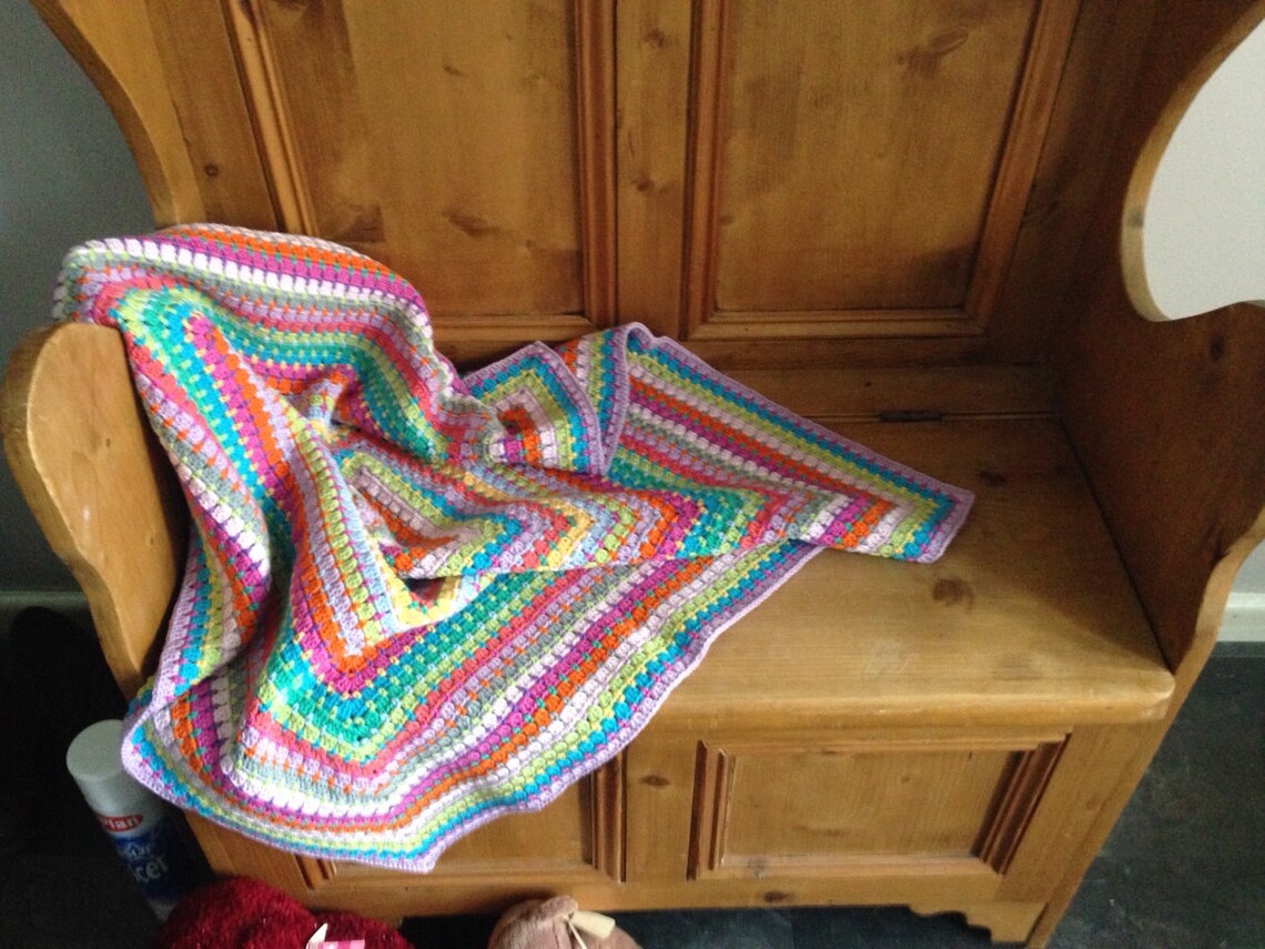 Colourful Handmade Crochet Lap/baby Blanket Etsy
