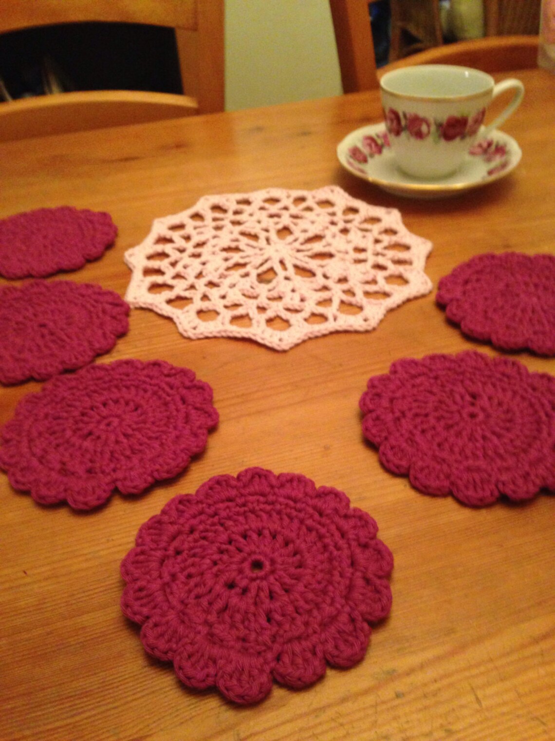 Crochet Coasters/floral Crochet Coasters/ Christmas Gift/ Gift Idea