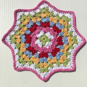 Handmade Crochet Granny Star Mandala/Doily/Tablecentre/Shabby Chic/CK Colours