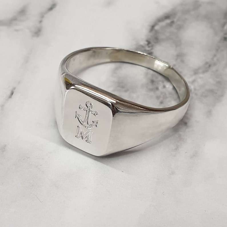 Anillo meñique de hombre anillo de sello personalizado para Etsy