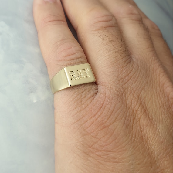 Initial ring personal jewelry Personalized Ring special gifts pinky ring Initial Ring Signet Ring Monogram engrave ring