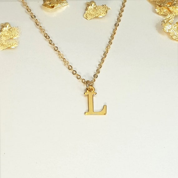 Gold Initial L Necklace For Girls And Women Alphabet Letter - Gold Necklace With Letter L Pendant Gold Initial L Necklace For Girls And Women Alphabet Letter - Gold Necklace With Letter L Pendant