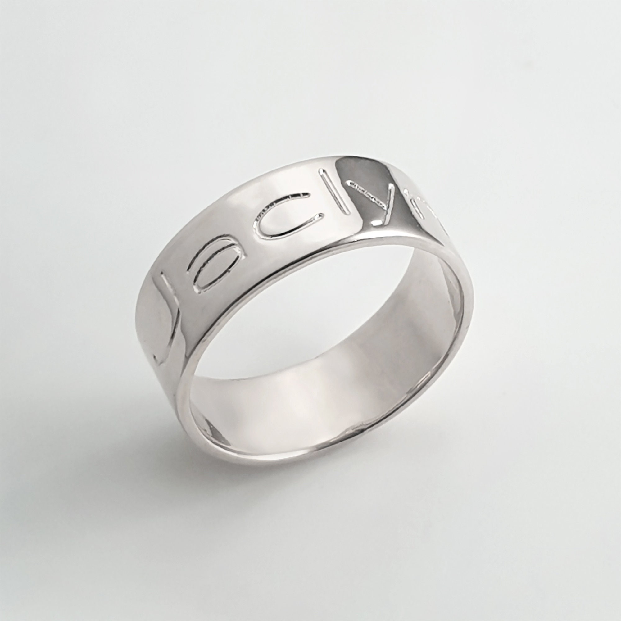 Personalized wide wedding band ring for women Custom wedding Etsy