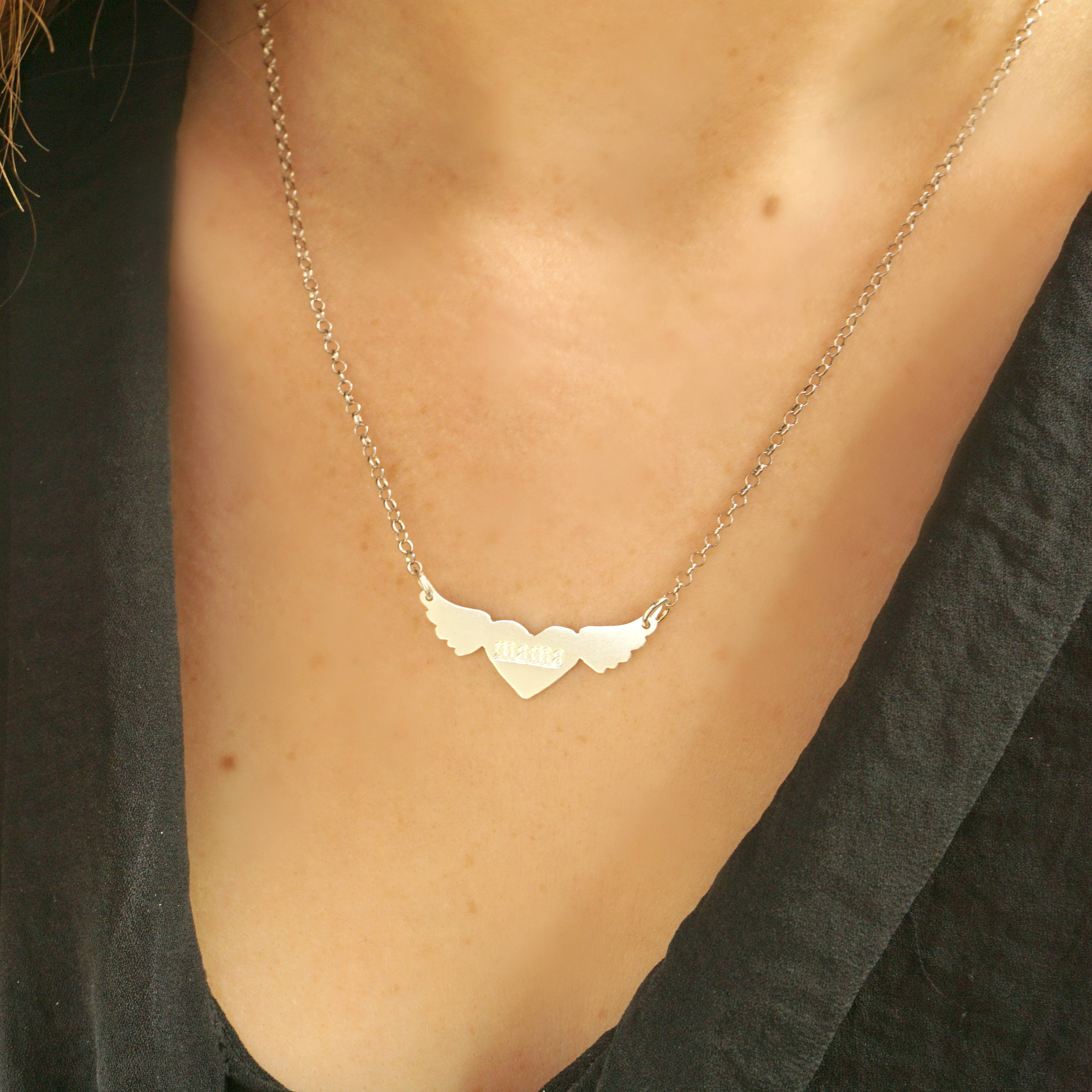 Gold heart necklace engraved with custom name or initials Etsy