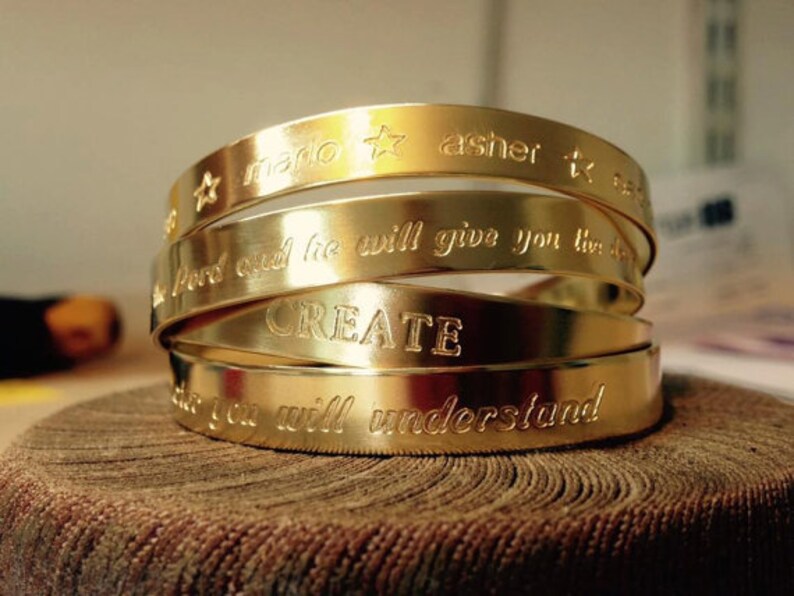 Personalized Gold Bracelet Gold Custom Bracelet Engraved Etsy