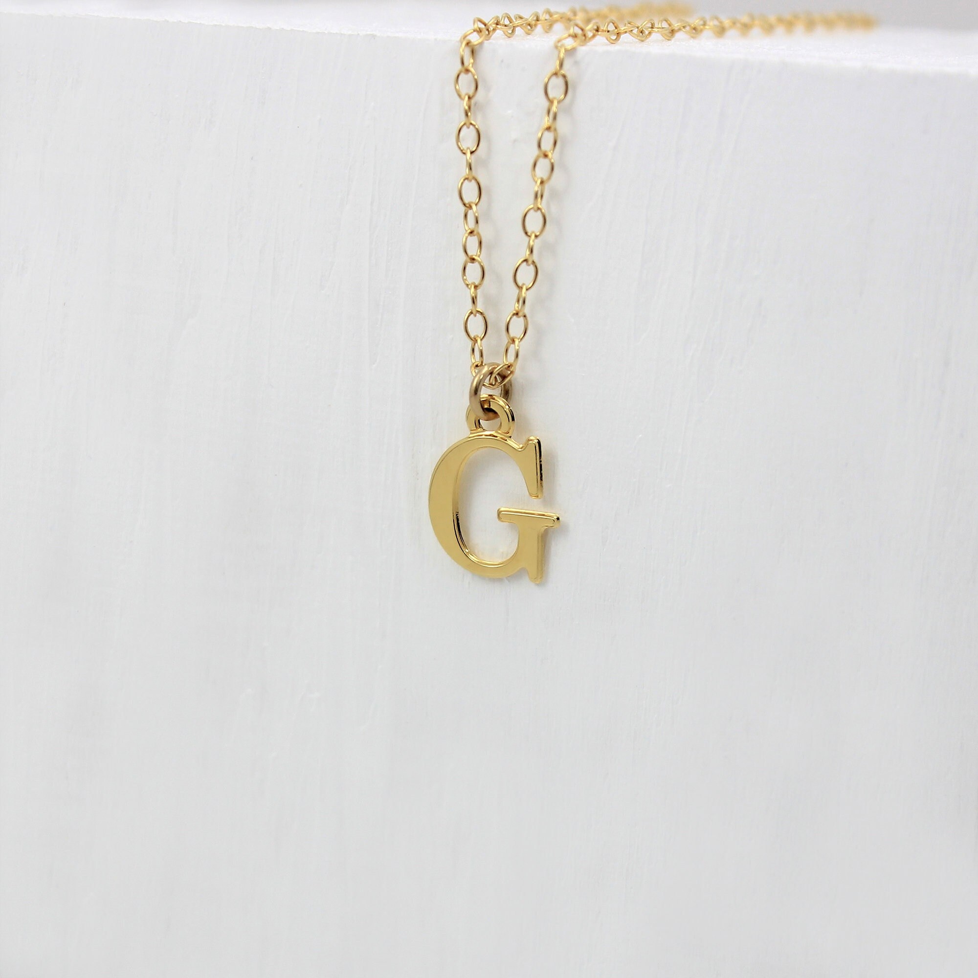 Gold Initial G Necklace for Women and 