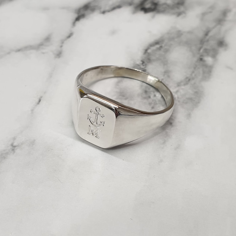 Anillo meñique de hombre anillo de sello personalizado para Etsy