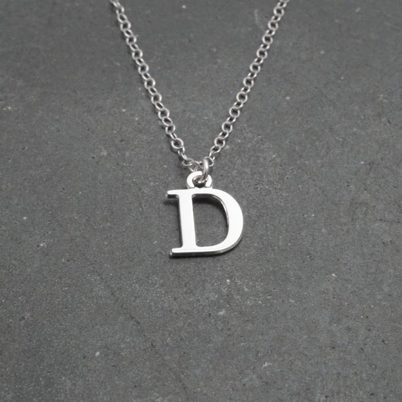 Initial Letter D Necklace for Women Minimalist Silver Etsy
