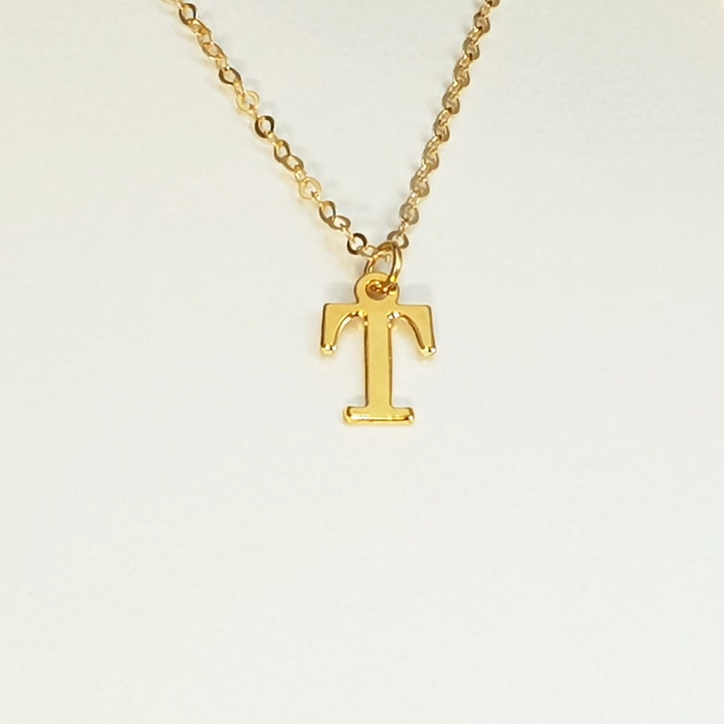 Gold Initial T necklace for girls and women Alphabet letter T Etsy