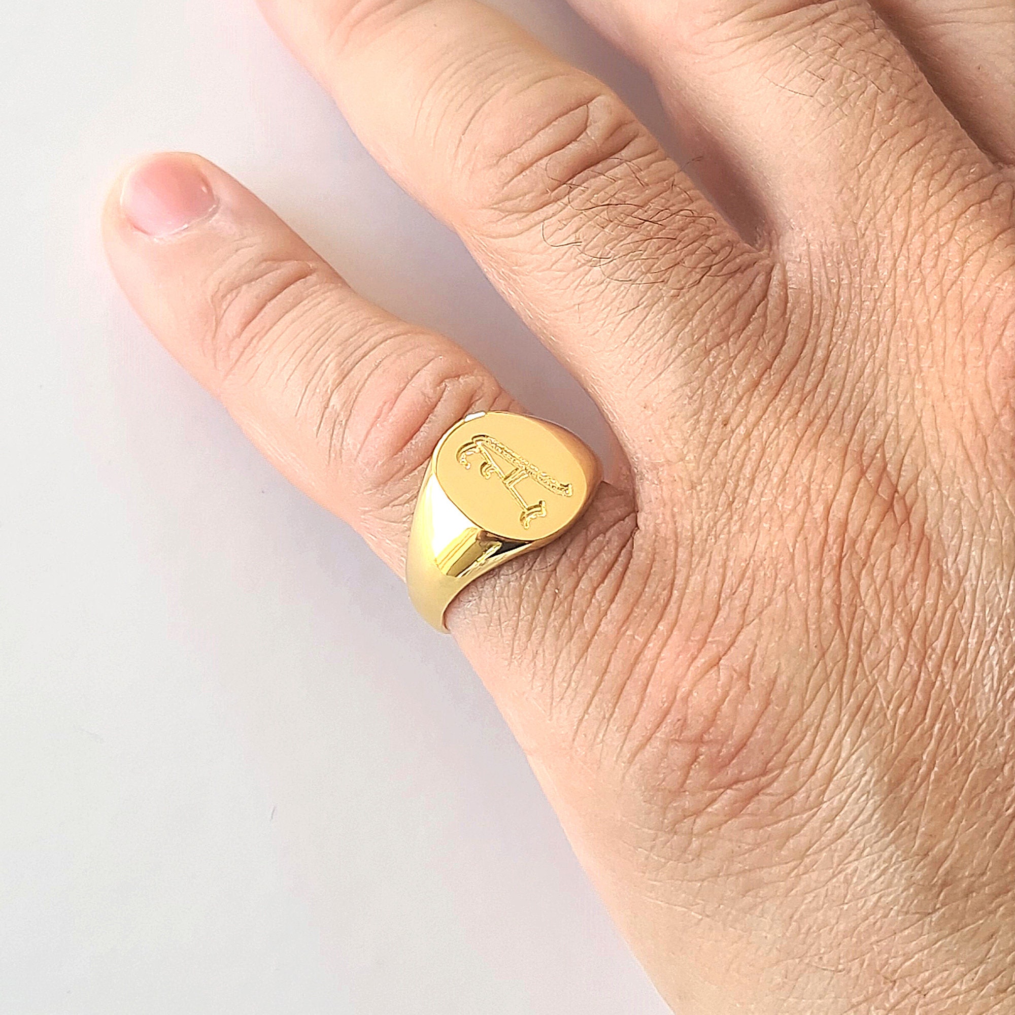 Custom Oval Signet Ring for Men 