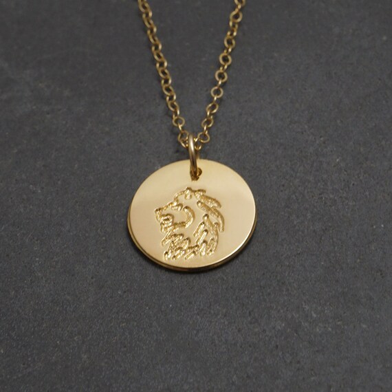 Gold Leo Necklace For Women Zodiac Sign Pendant - Gold Leo Pendant Necklace