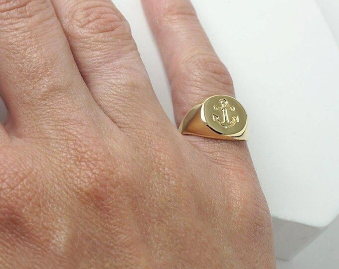 Men's Custom Pinky Ring Anchor Ring Personalized Etsy