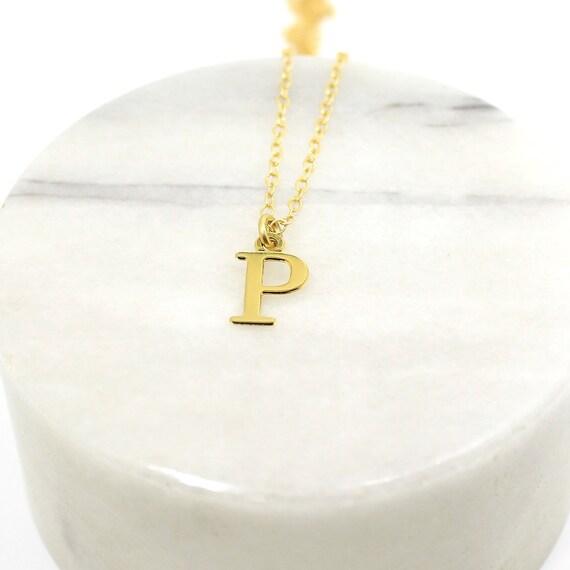 Gold Initial P Necklace for Woman and 