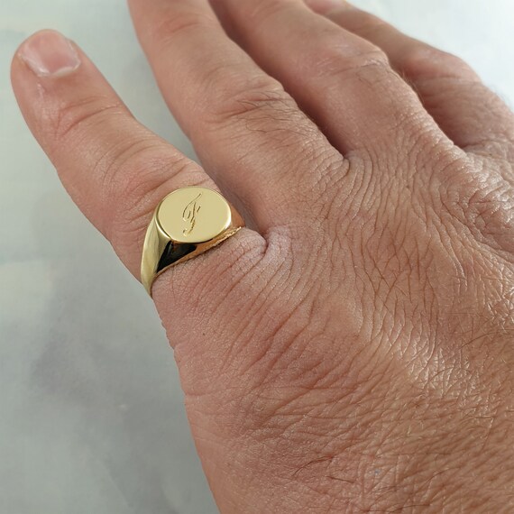 Men's pinky ring Custom engraved ring with Etsy
