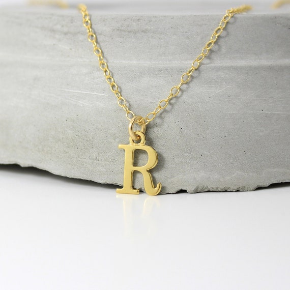 Initial Letter R Necklace for Women 