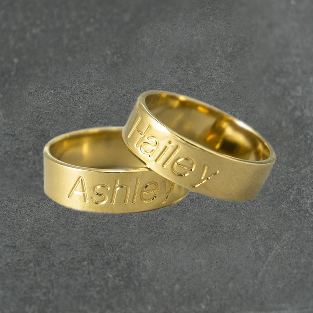 Custom Engraved Band Ring for Women 