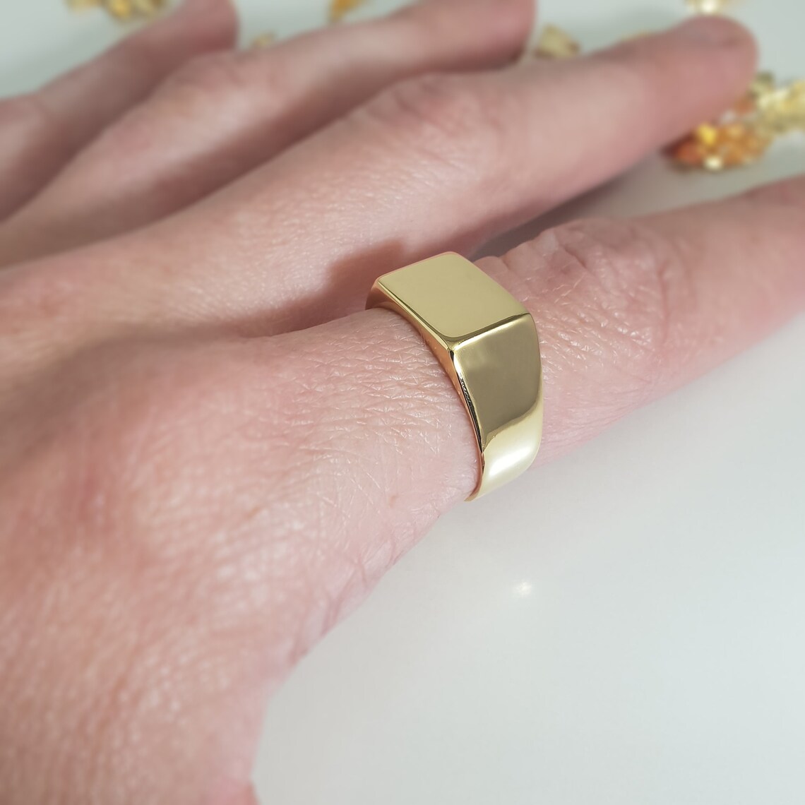 Mens pinky ring engraved with initial letters or symbol Etsy