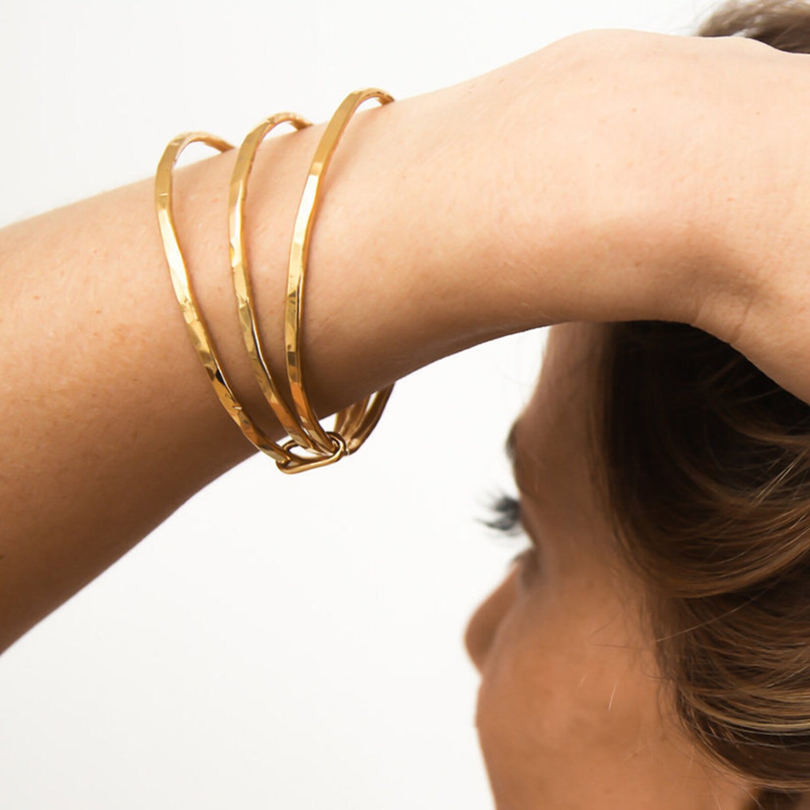 Set of 3 Gold Stacking Bangle Bracelets Women Layering Etsy