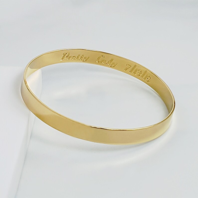Custom Sterling silver bangle bracelet for women engraved with Etsy
