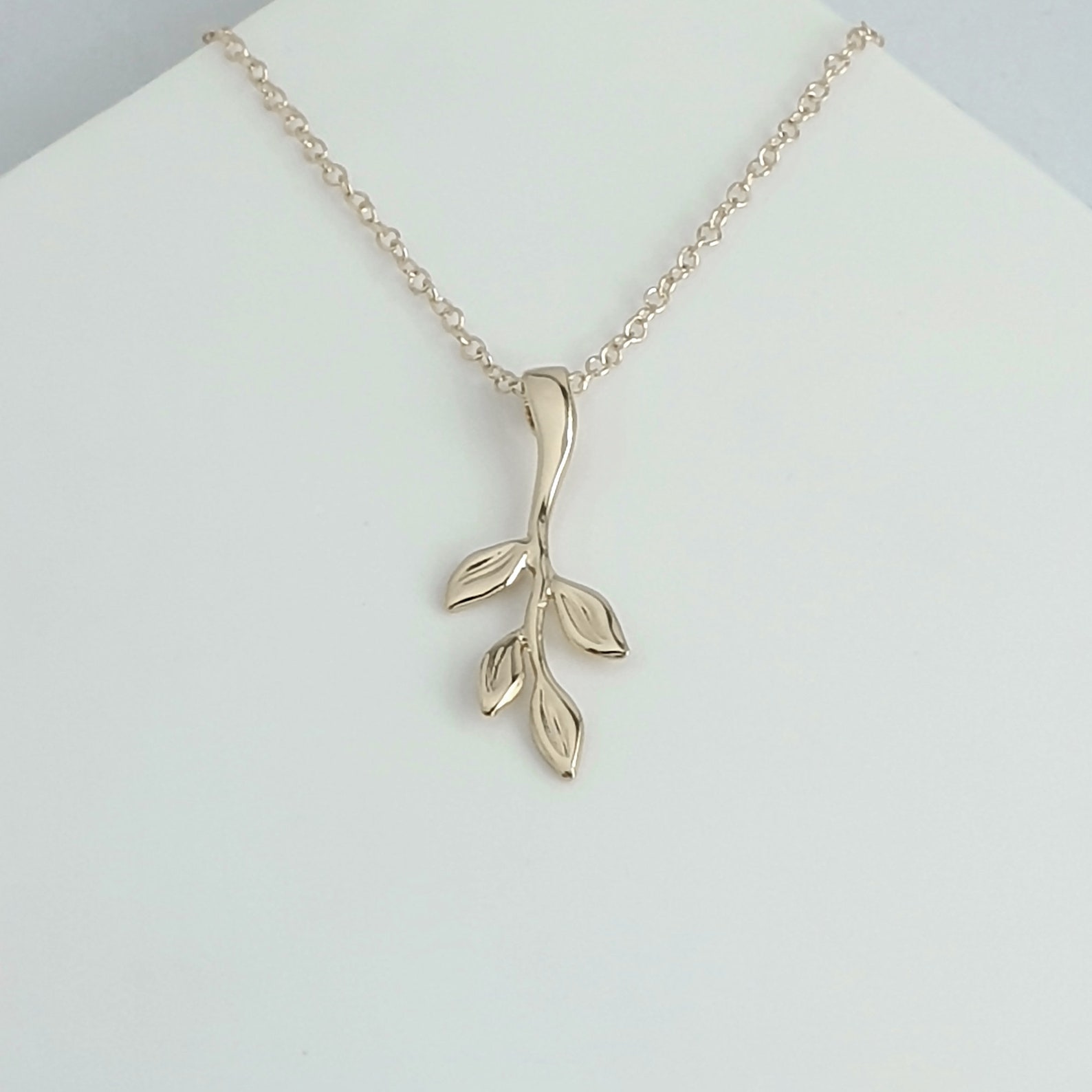 Sterling Silver Olive Branch Necklace for Women Bridal Olive Etsy