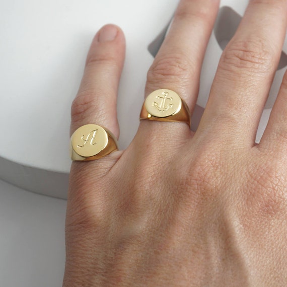Initial ring personal jewelry Personalized Ring special gifts pinky ring Initial Ring Signet Ring Monogram engrave ring