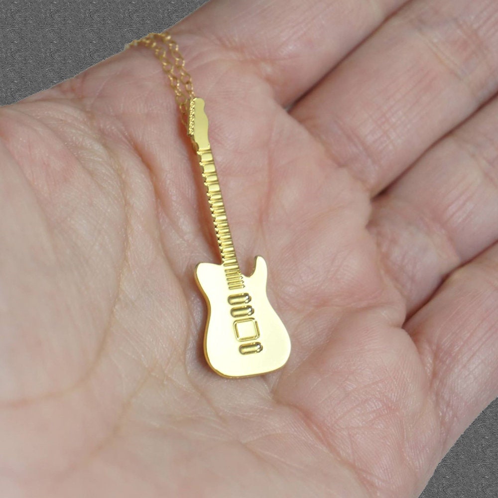 Guitar Pendant Necklace for Men Music 