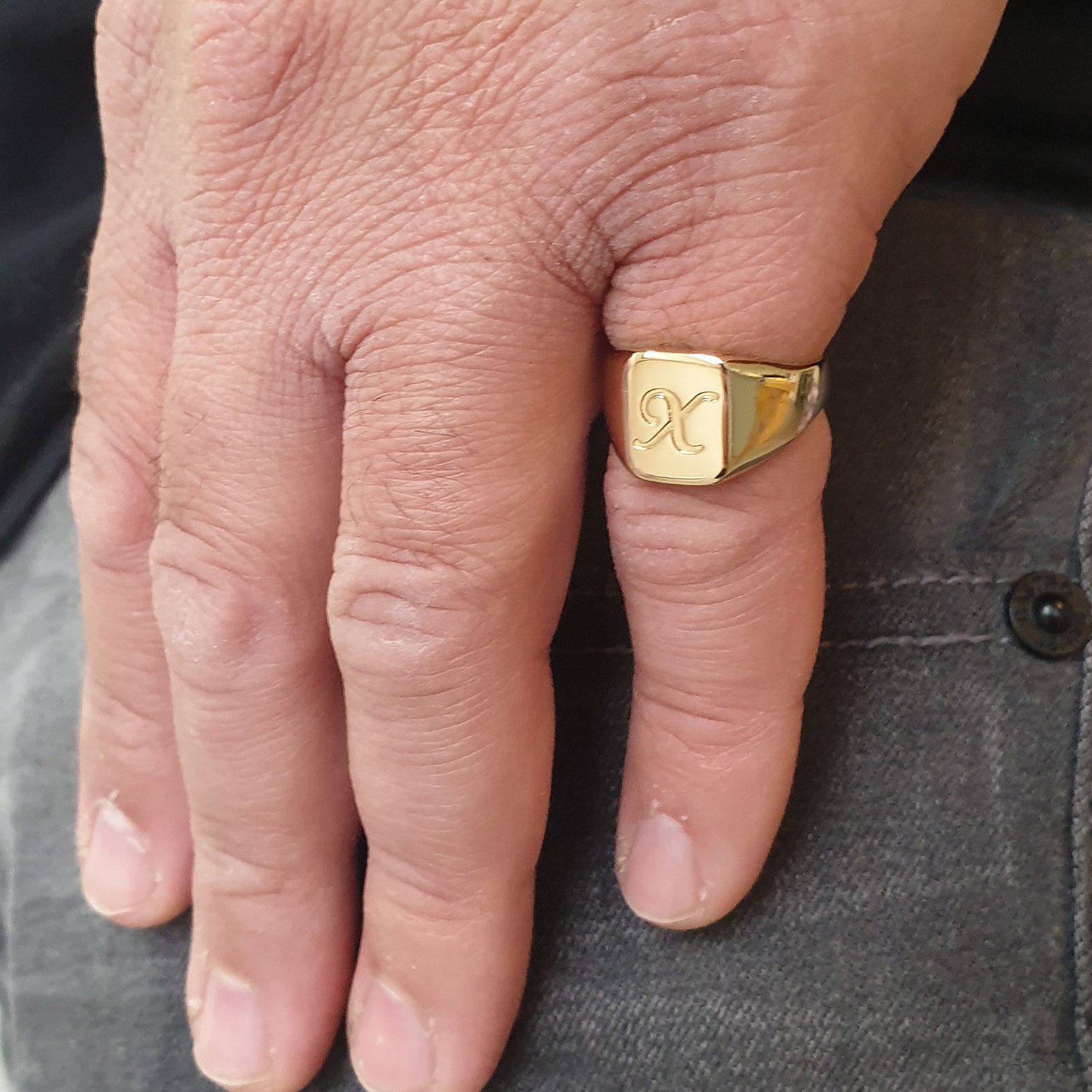 Men's Pinky Ring Custom Ring Rectangle Shaped Etsy