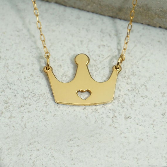 Gold Plated Crown Pendant - Etsy 