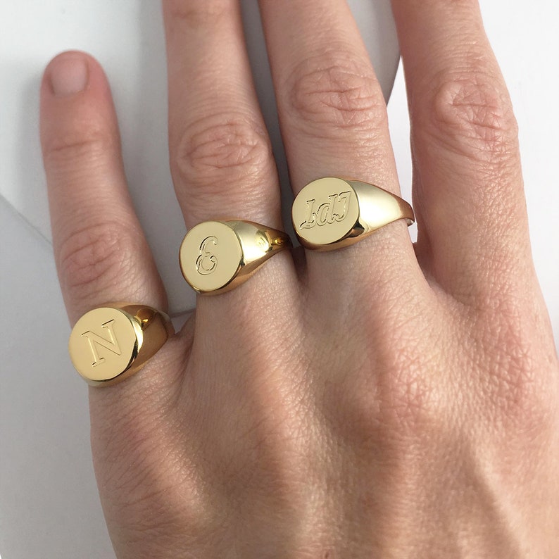GoldSiegelring Herren Ring am kleinen Finger individuelle Etsy