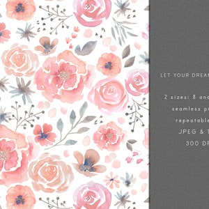 Nahtloses rosa Blumenmuster, Baby-Rose-Pfingstrosen-Oberflächenmuster, weißer Pfirsich