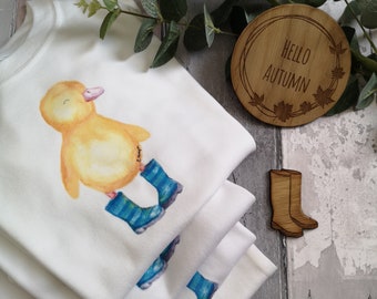 Printable Yellow Duck Buddy in Wellies PNG for Iron on Transfers, Sublimation Printing, Panel Clipart Digital Design Instant Download