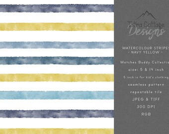 Stripes Clipart Digital Paper, Yellow Blue Stripes Background, Basic Digital Paper, Striped Clipart, Simple Stripes Paper, Seamless Lines