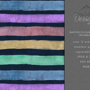Rainbow Stripes Seamless Pattern, Stripes Clipart, Stripe Digital Paper, Scrapbooking, fabric printing, pastel stripes, thick lines download