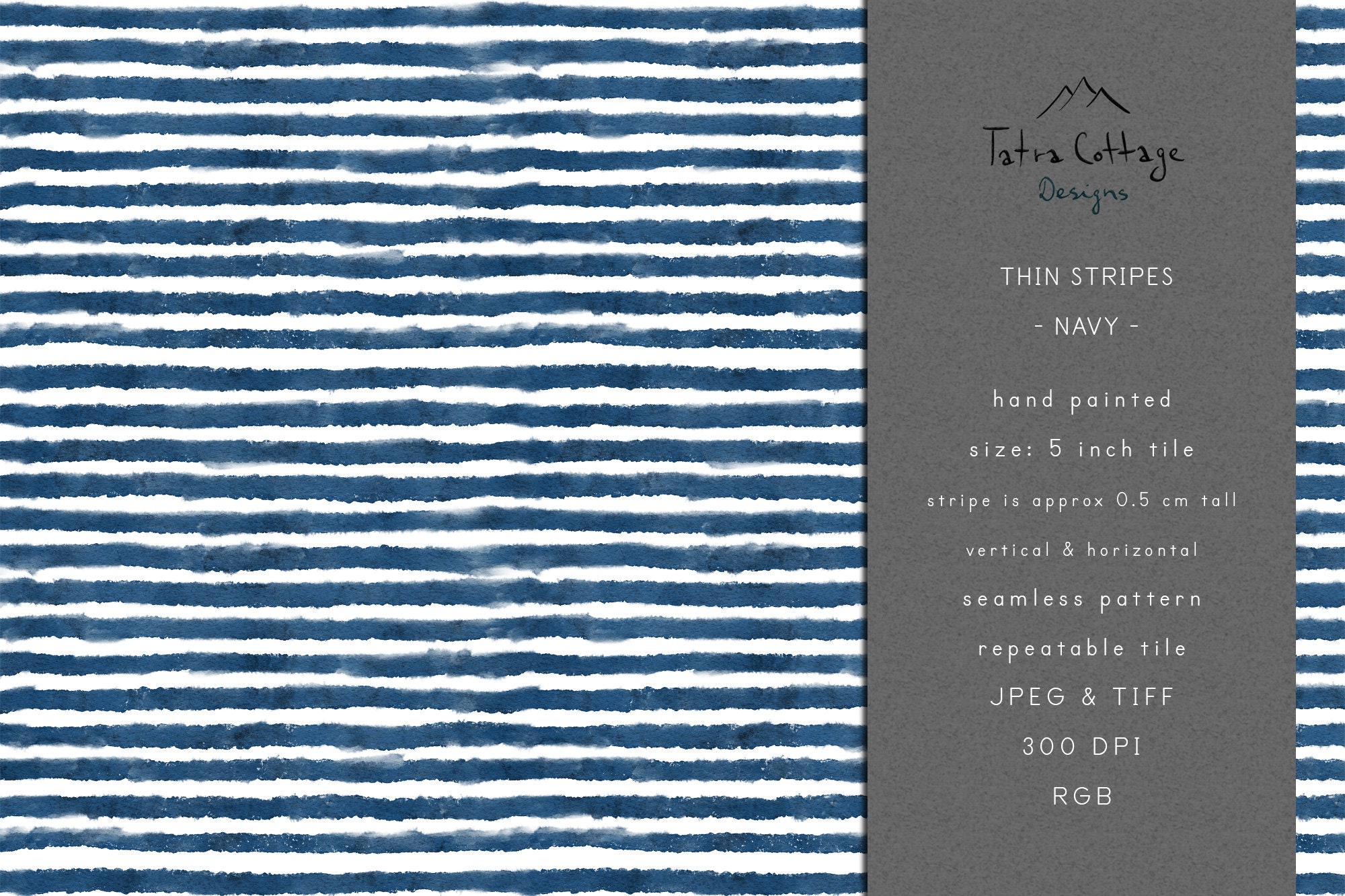 Patrón sin costuras de rayas náuticas en acuarela: azul marino (JPEG y  TIFF) - Etsy México, image size:2000x1333