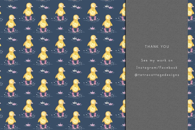 Bianca Duck i rosa gummistövlar sömlöst mönster: Barnrumstygtryck (digital nedladdning) bild 8