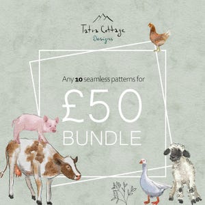BUNDLE - Any 10 designs seamless patterns from shop including collections, Digital Download, HANDPAINTED