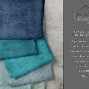 Textured Basics Seamless Pattern Set Bundle 6 patterns for Fabrics Seaside Tile Nautical Textured Navy Petrol Turquoise Sage Duck Egg