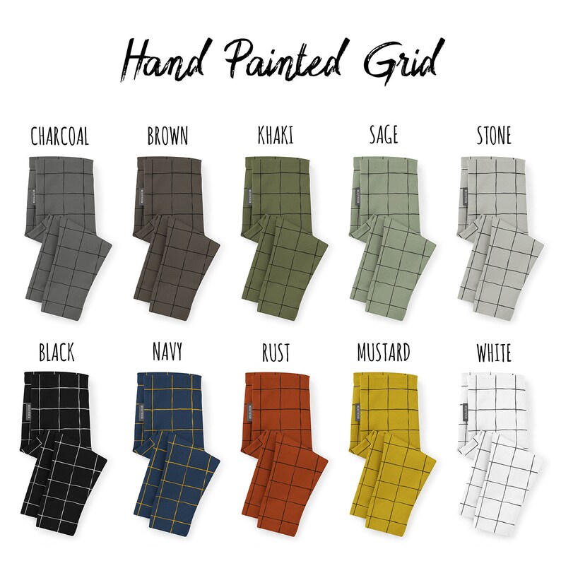 Grid Check Fabric Pattern Set: Hand Painted Seamless Designs (Digital Download image 2